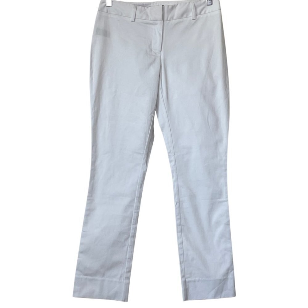 NEW Boston Proper White Stretch Chino Straight Leg Pants Sz. 0